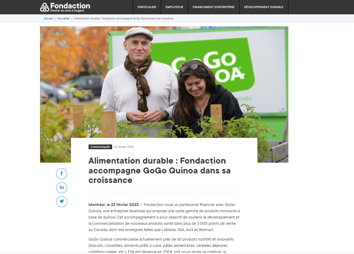 Fondaction press release